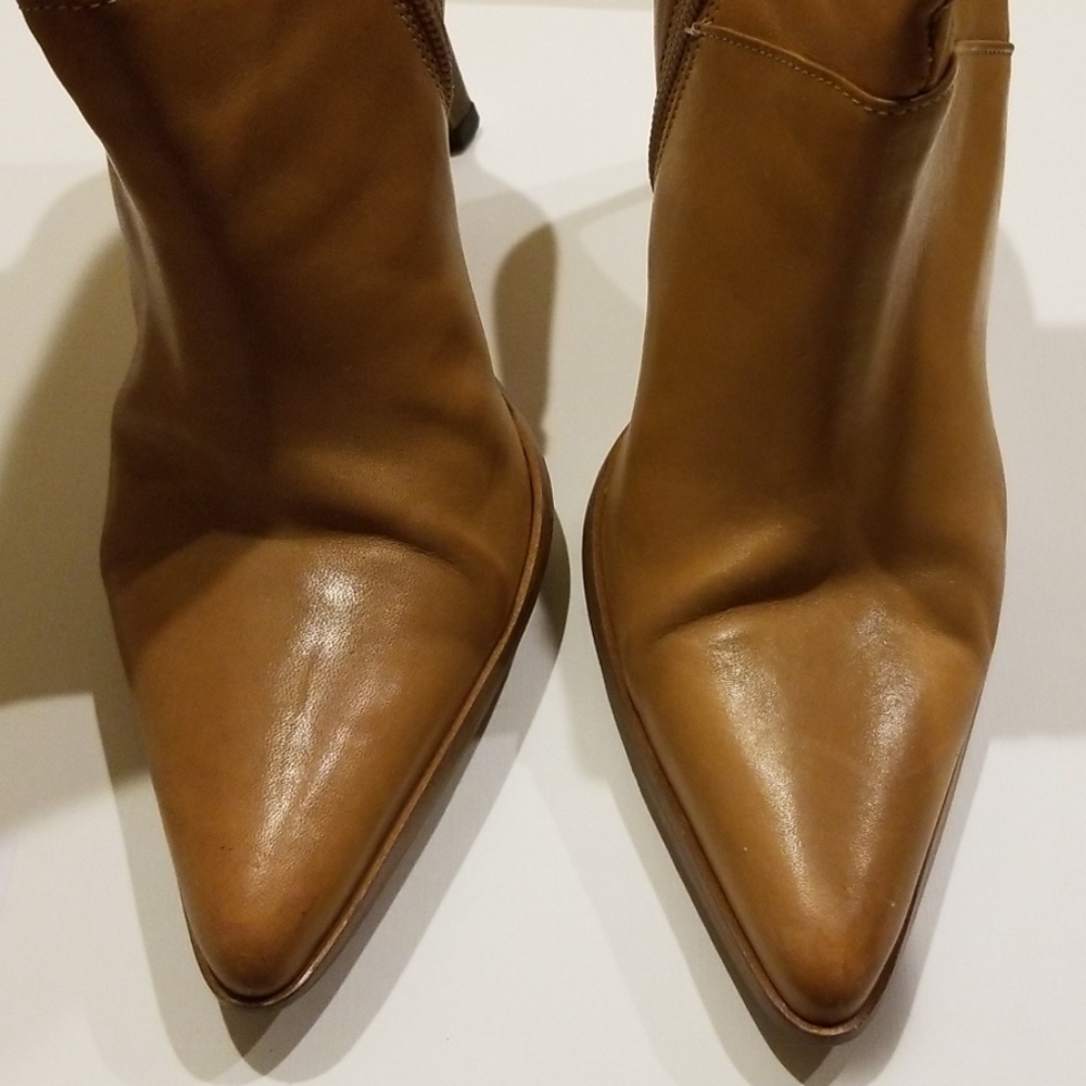 Vintage - Camel Tan Ankle Thin-heeled Boot